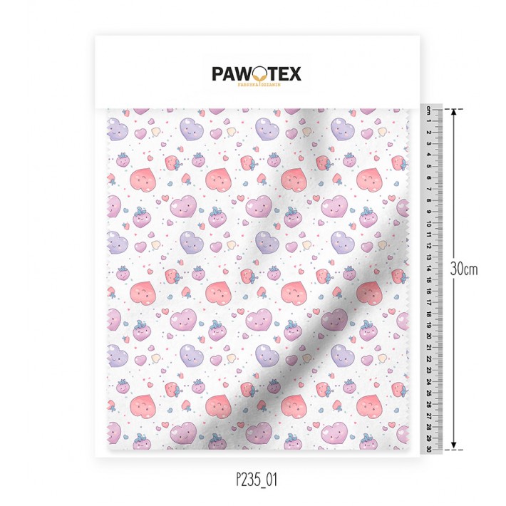 Muślin Druk Serca z buźkami P235_01