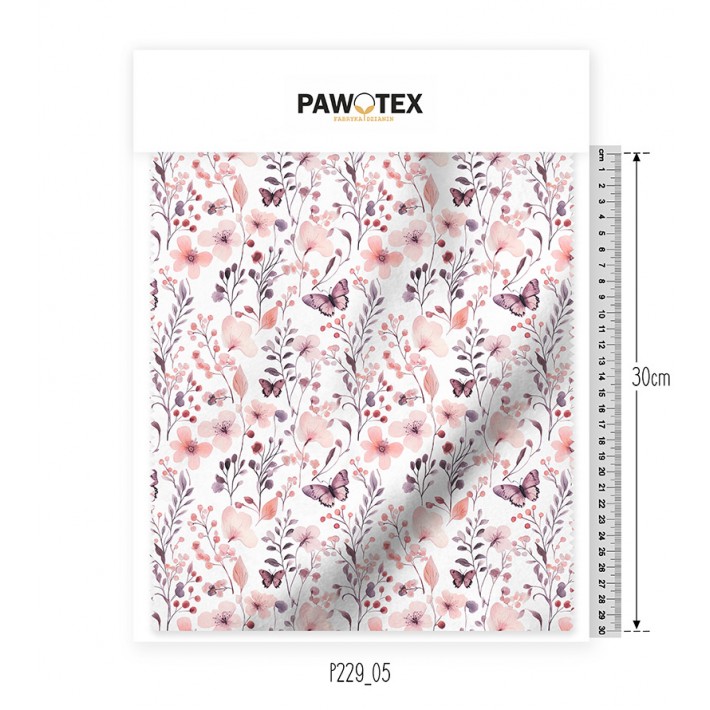 Dresówka D02 Druk Motylki na kwiatach P229_05