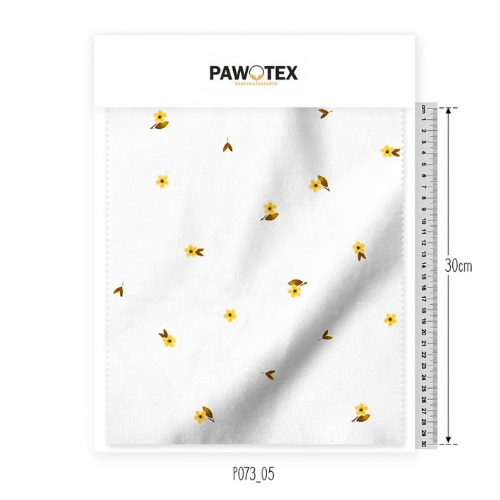 Muślin Druk Druk Żółte kwiatuszki P073_05