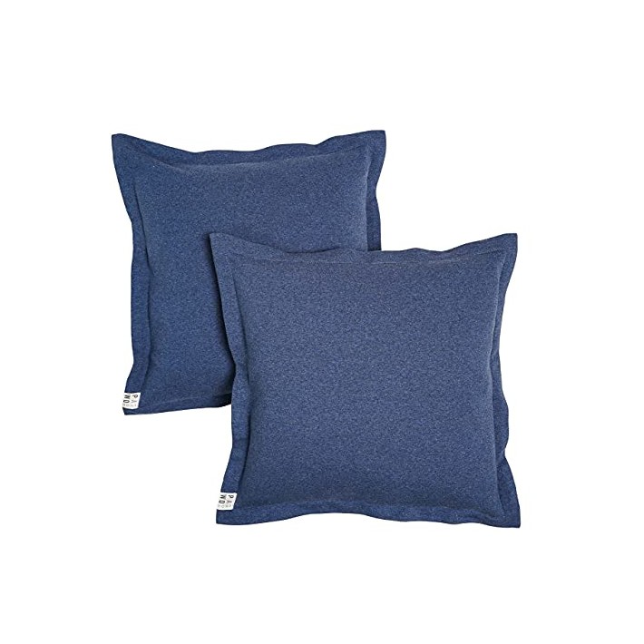 Zestaw 2 Bawełnianych Poszewek Dekoracyjnych 50x50 Jeans melanż